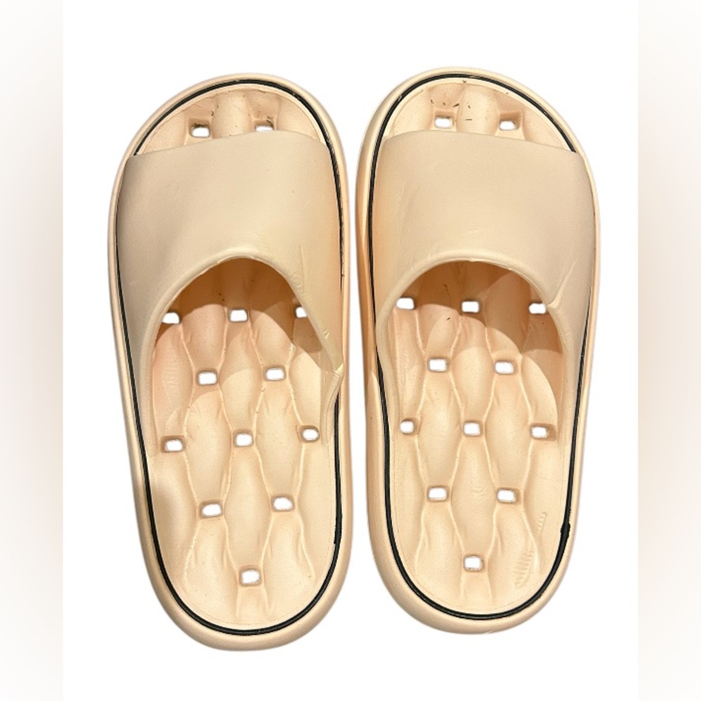 Beige Slide Sandals